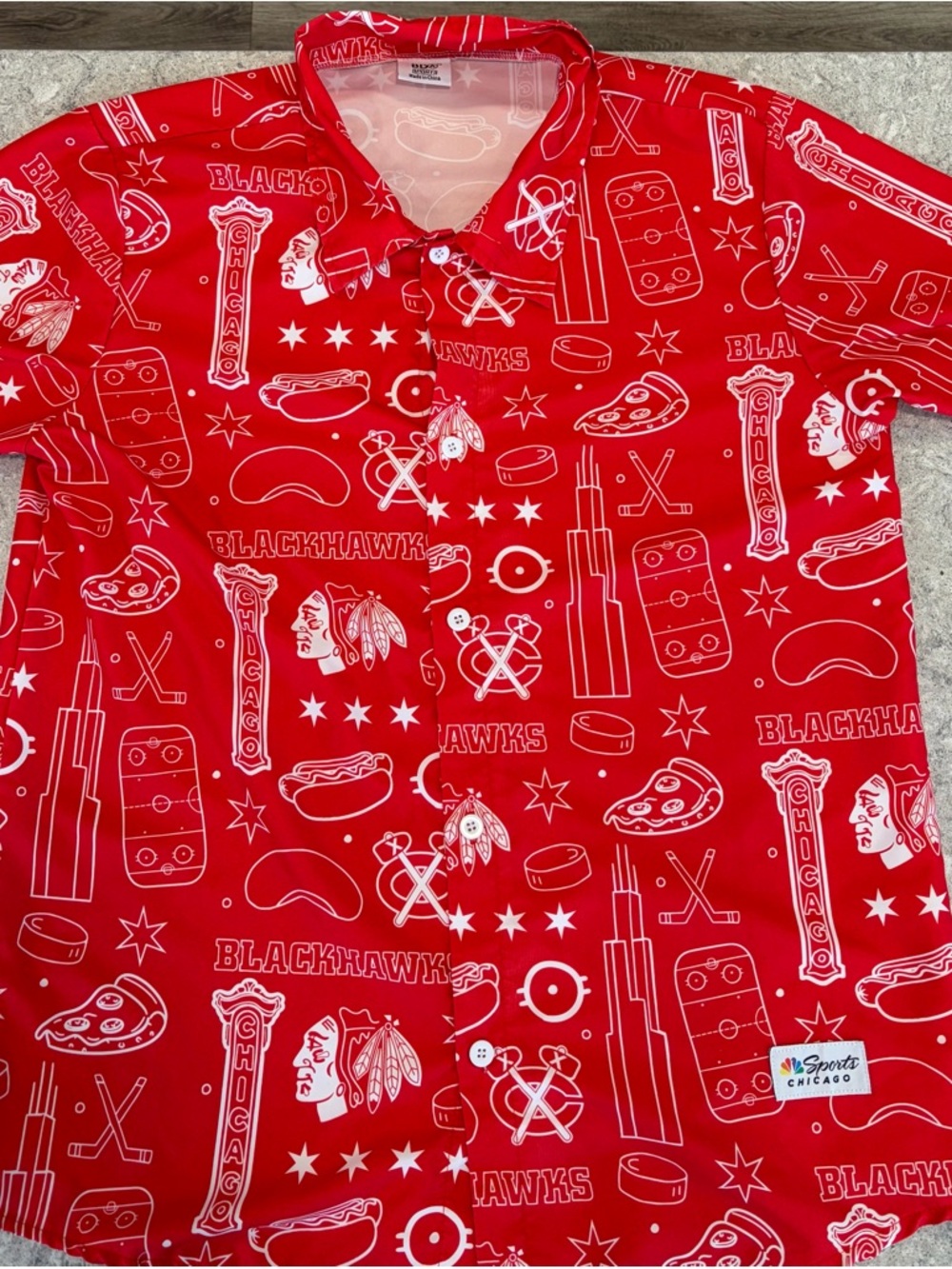 Chicago Blackhawks Red Button-Down Casual Shirt SGA-XL